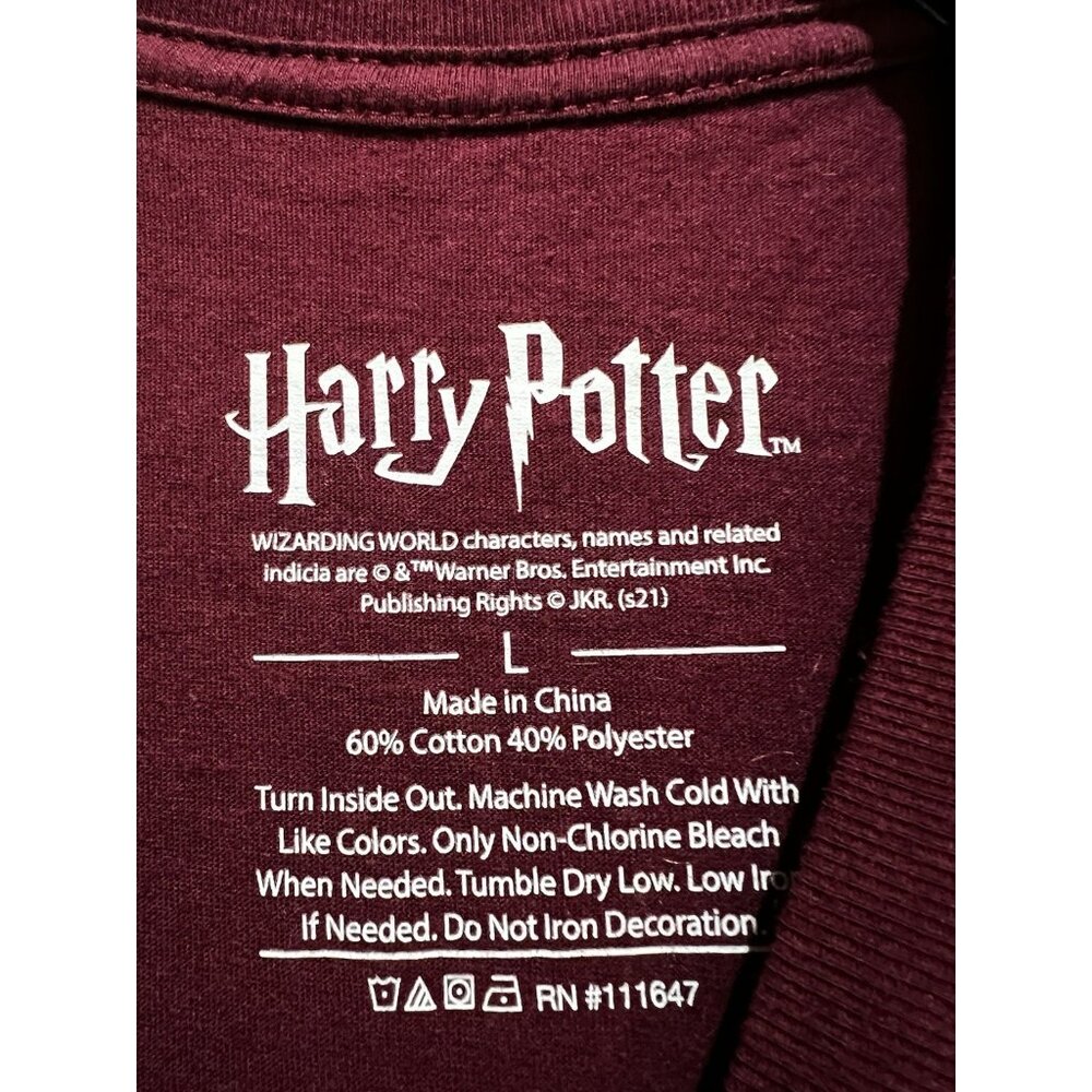 Hogwarts Alumni Short Sleeve T-Shirt ~ Large ~ Unisex ~ Burgundy - Picture 4 of 4
